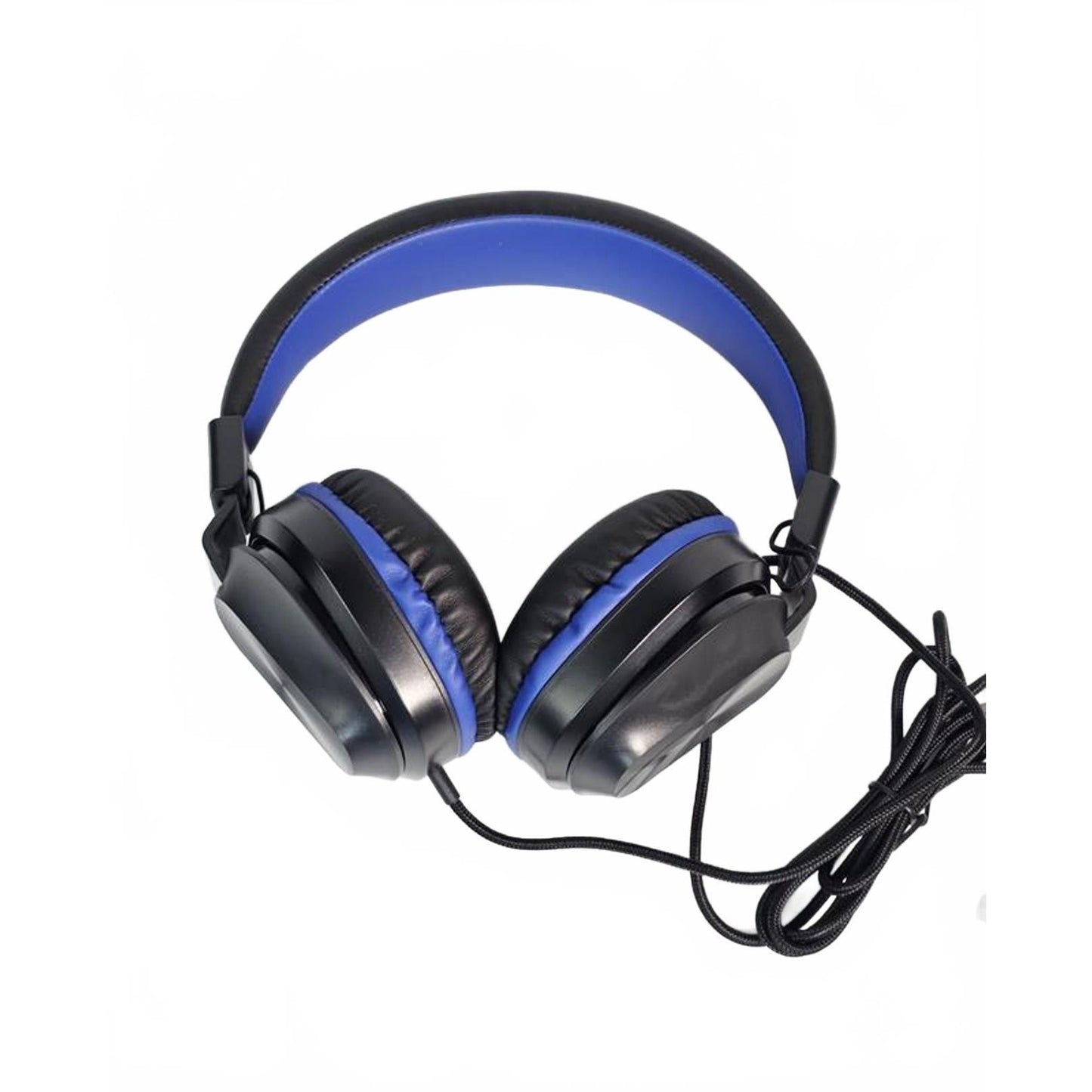 🎧 Blue & Black Over-Ear Wired Headphones – Noise-Isolating Stereo Sound