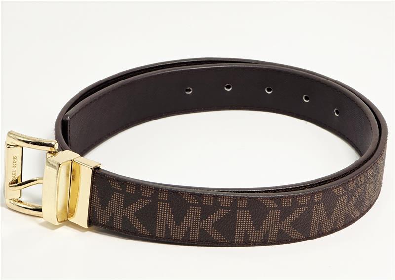 Michael Kors Men’s Reversible Brown Logo Belt Gold