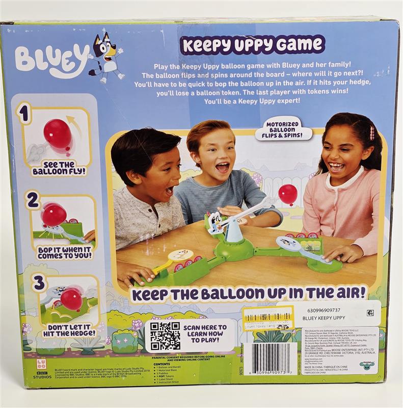 Bluey Keepy Uppy Balloon Family Board Game Ages 4+