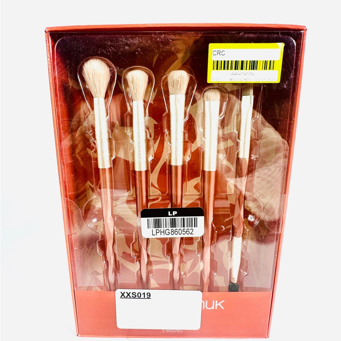 🖌️ Sonia Kashuk 5-Piece Geometric Makeup Brush Set Bronze New