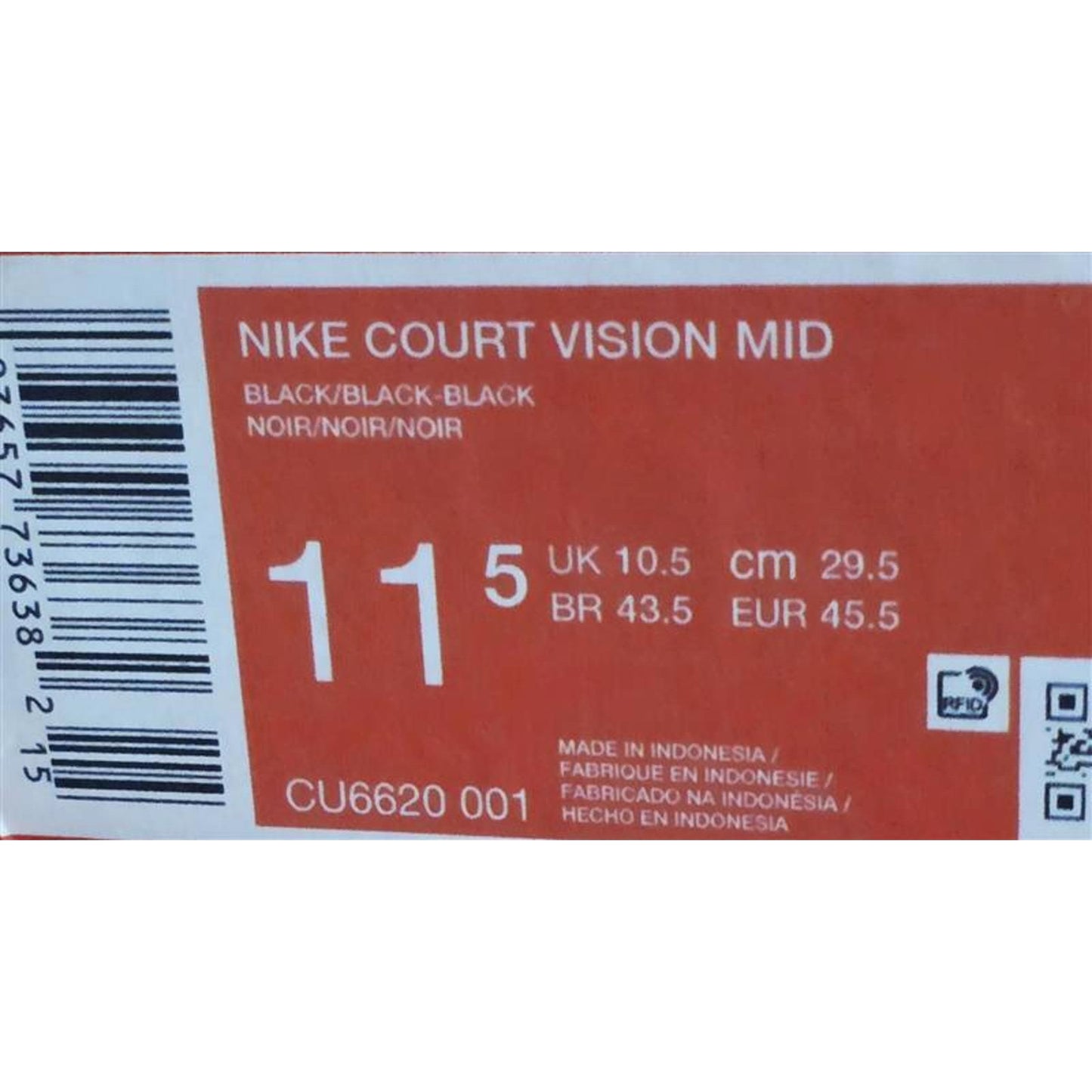 π€ Nike Court Vision Mid Sneakers β Triple Black M11.5, POIZON Authenticated-New