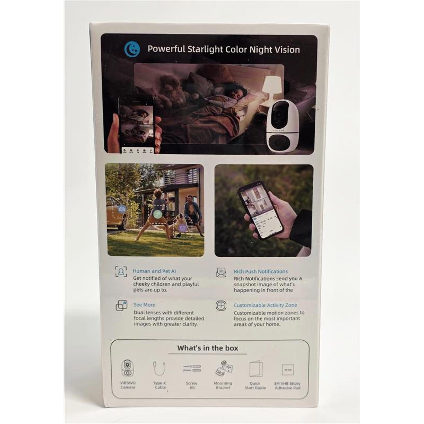 Virtavo EggSentry Dual-Lens Indoor Security Camera 1080P