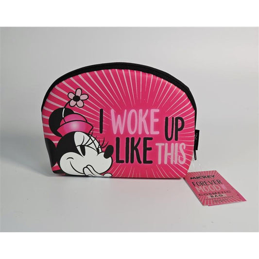 π Disney Minnie Mouse βI Woke Up Like Thisβ Cosmetic Bag β Hot Pink Edition