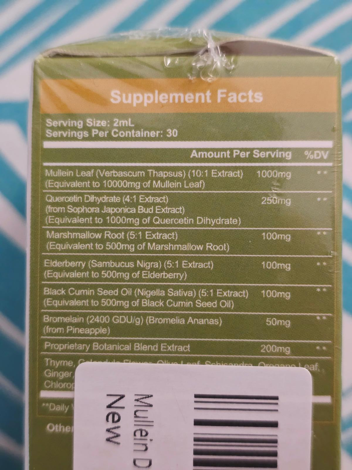 Lukaree Mullein Liquid Extract 2oz Herbal Respiratory Blend