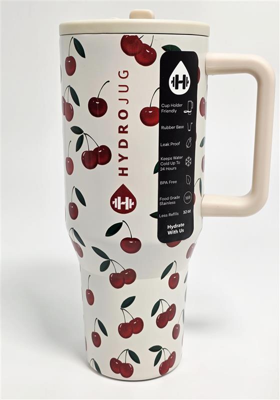 Hydrojug Stainless Steel Tumbler 32oz Cherry Design