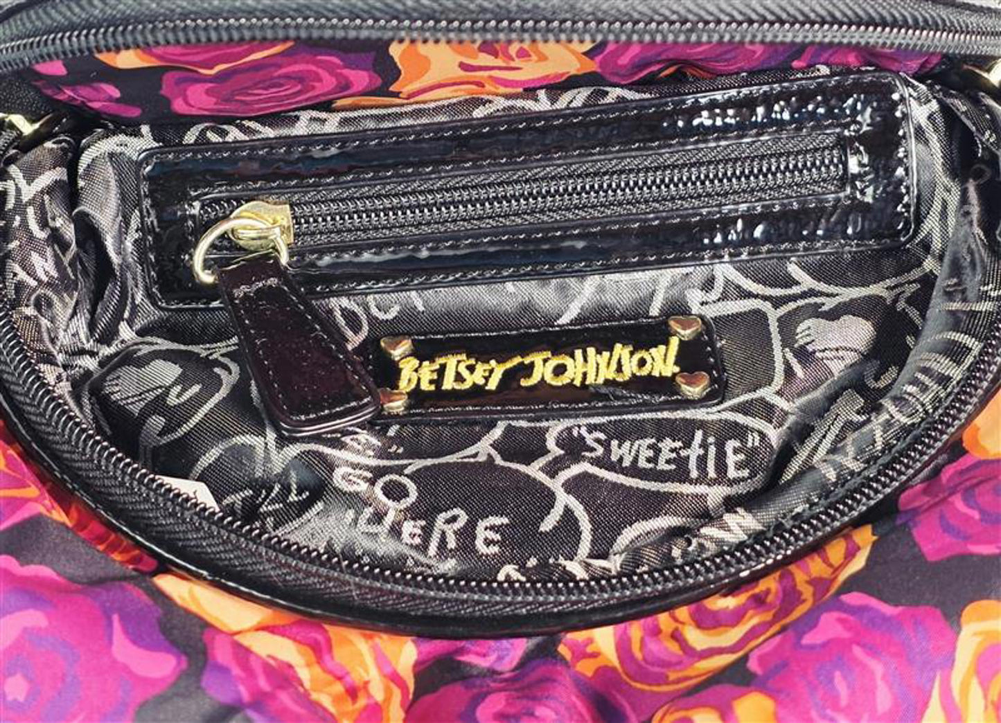 πΉ Betsey Johnson Rose Print Crossbody Bag β Magenta & Marigold Floral