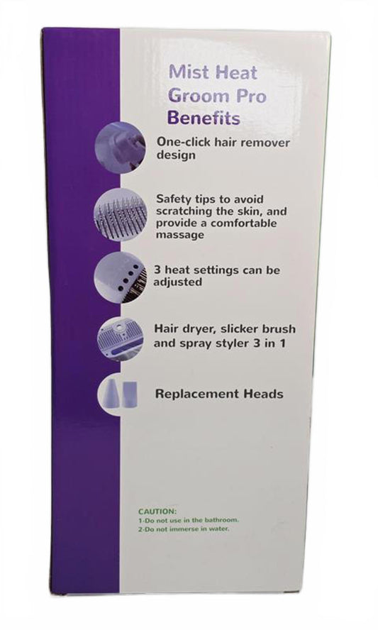 ๐พ Mist Heat Groom Pro Pet Dryer & Slicker Brush โ 3-in-1 Grooming Tool