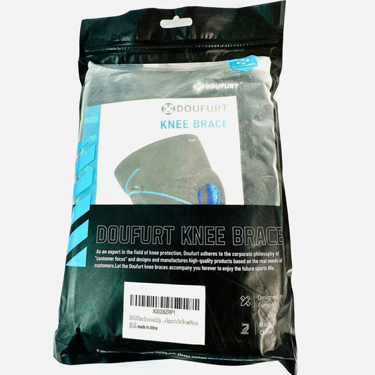 Doufurt Knee Brace Compression Support Sleeve Silicone Pad Spring Strip New