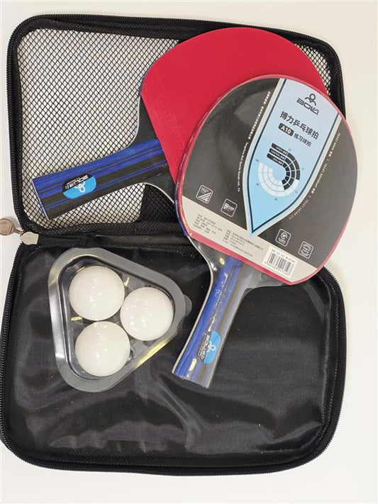 Table Tennis Paddle & Ball Set with Carrying Case New