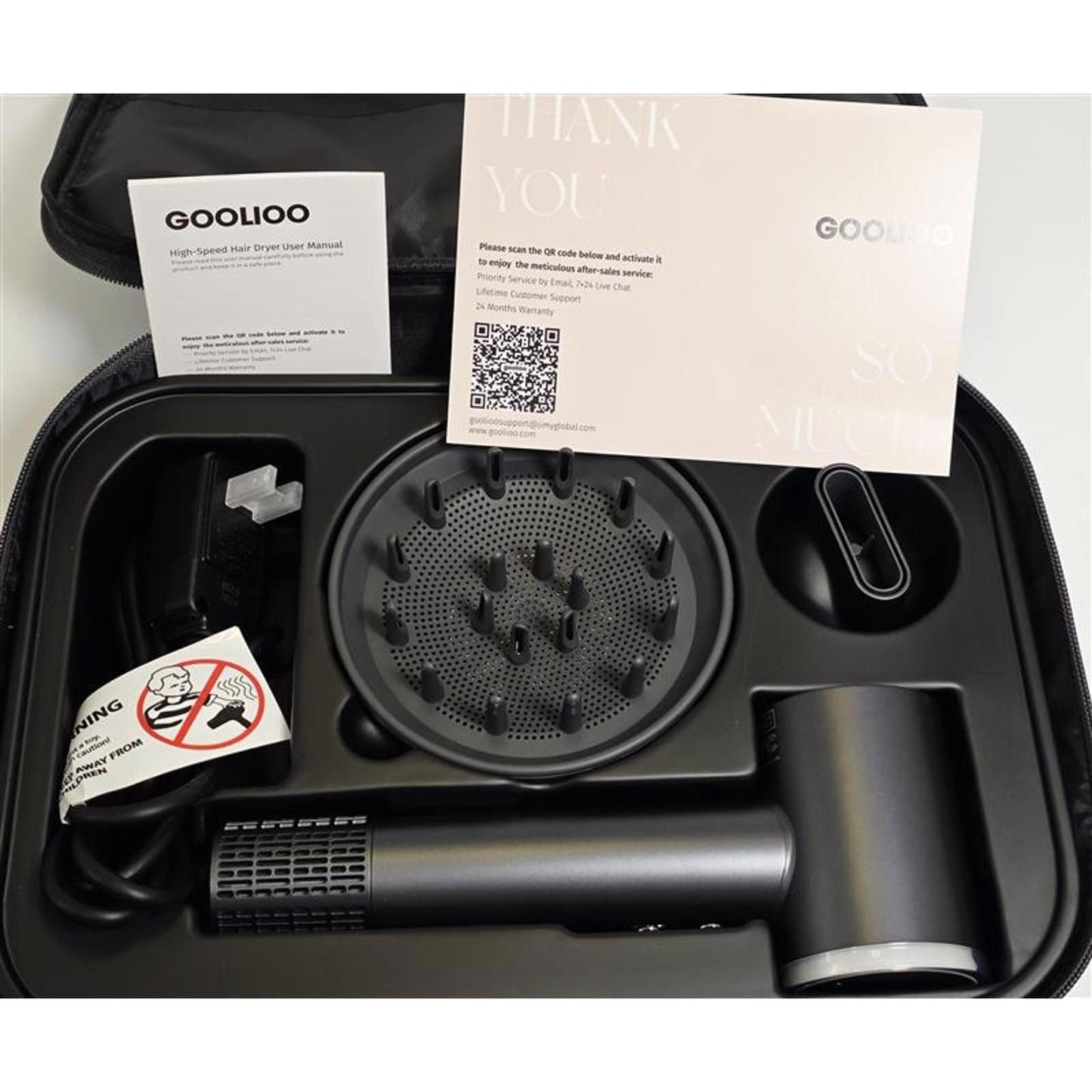 Goolioo High-Speed Hair Dryer Diffuser Travel Case New