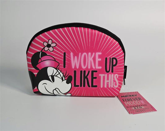 π Disney Minnie Mouse βI Woke Up Like Thisβ Cosmetic Bag β Hot Pink Edition