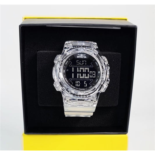 ๐ถ๏ธ Invicta Menโs Transparent Chronograph Digital Watch โ Clear Resin Edition