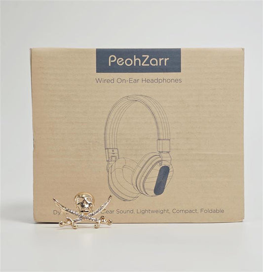 PeohZarr Wired On-Ear Headphones Foldable Purple New
