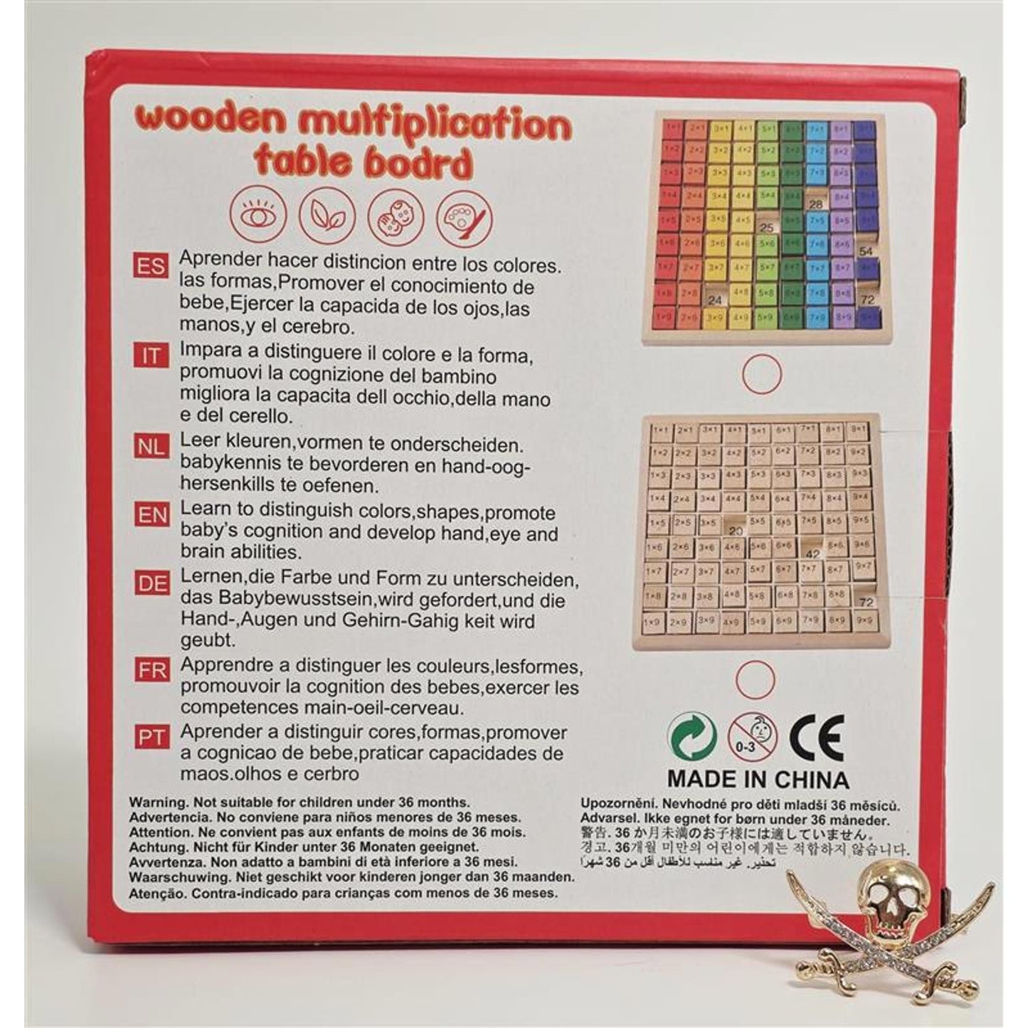 Wooden Multiplication Table Board Educational Toy