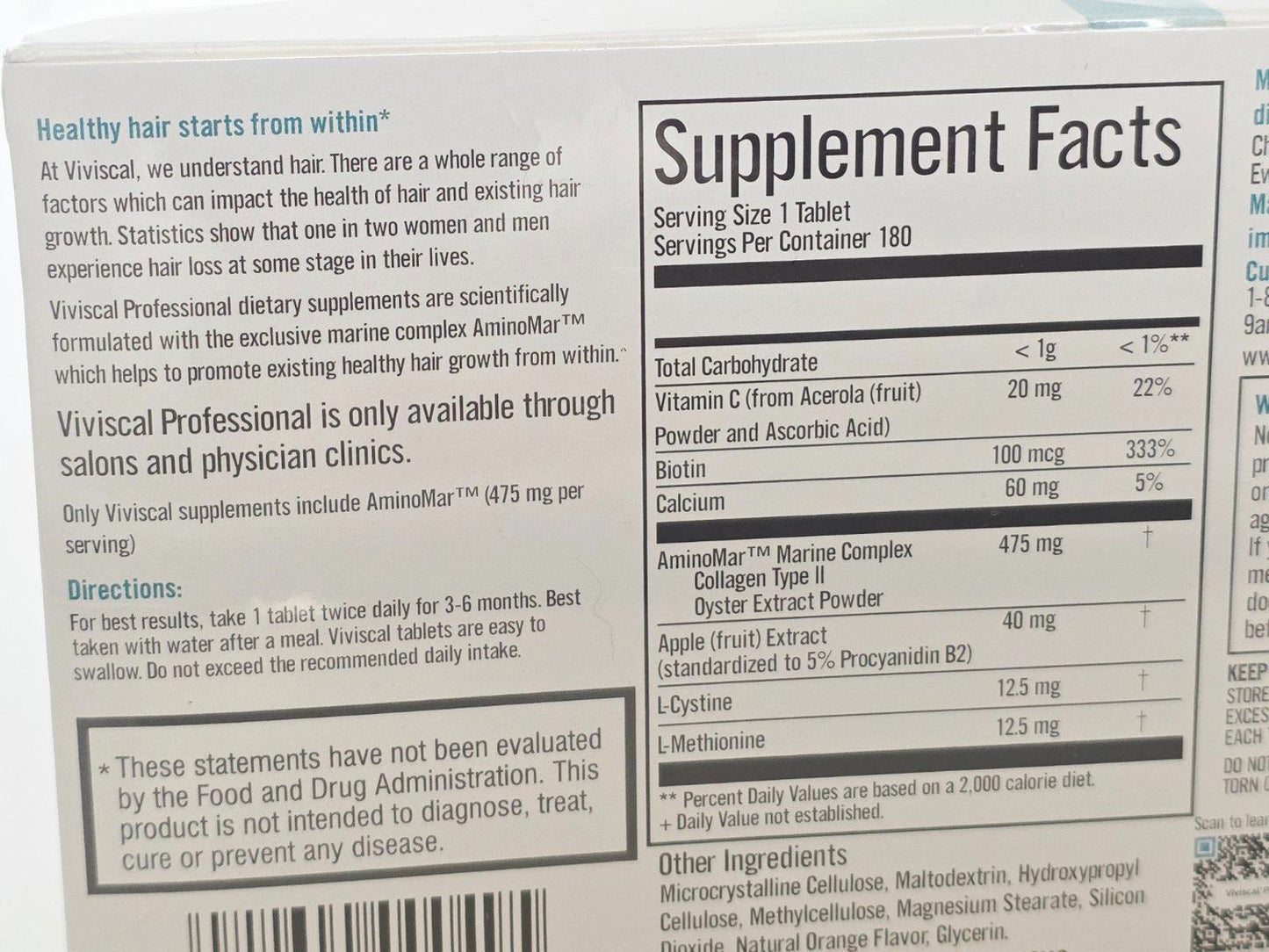 Viviscal PRO Advanced Hair Health – Professional Strength (180 ct)