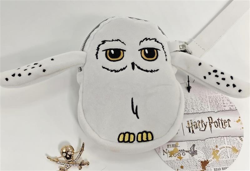 Harry Potter Hedwig Owl Plush Wristlet Purse White