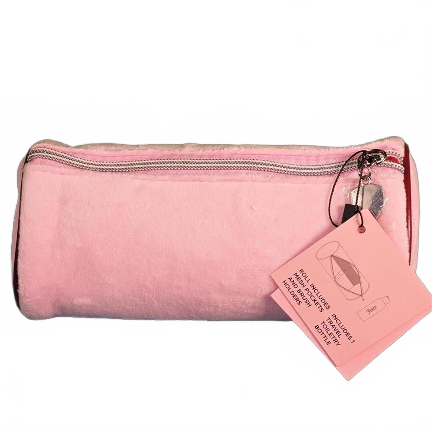 π Juicy Couture Pink Plush Barrel Cosmetic Bag
