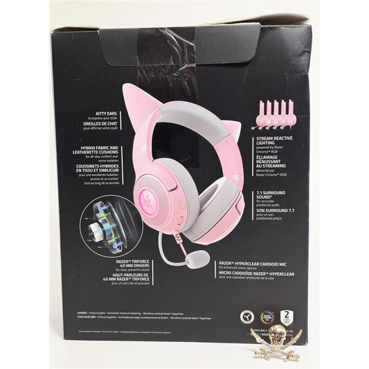 Razer Kraken Kitty V2 Quartz USB Gaming Headset New with Damaged Box