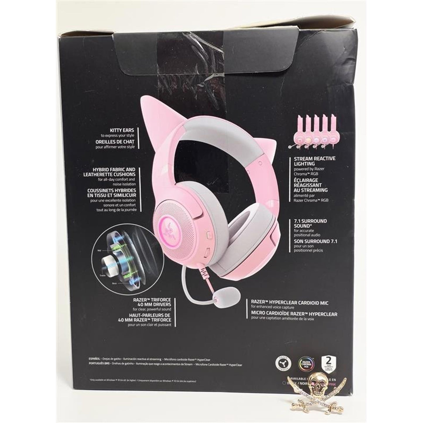 Razer Kraken Kitty V2 Quartz USB Gaming Headset New with Damaged Box