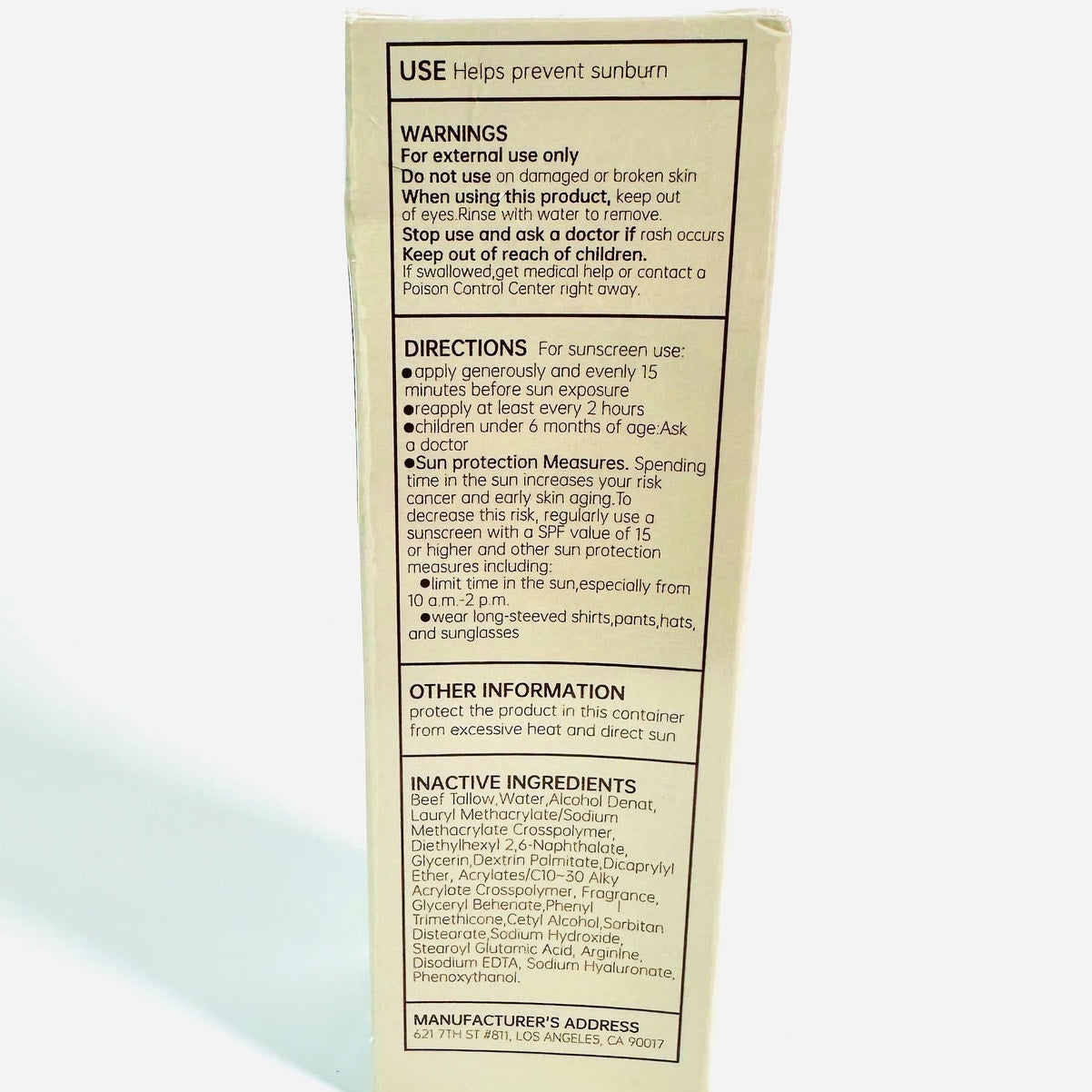 🥩Beef Tallow Sunscreen Face & Body SPF 30 2.46oz New