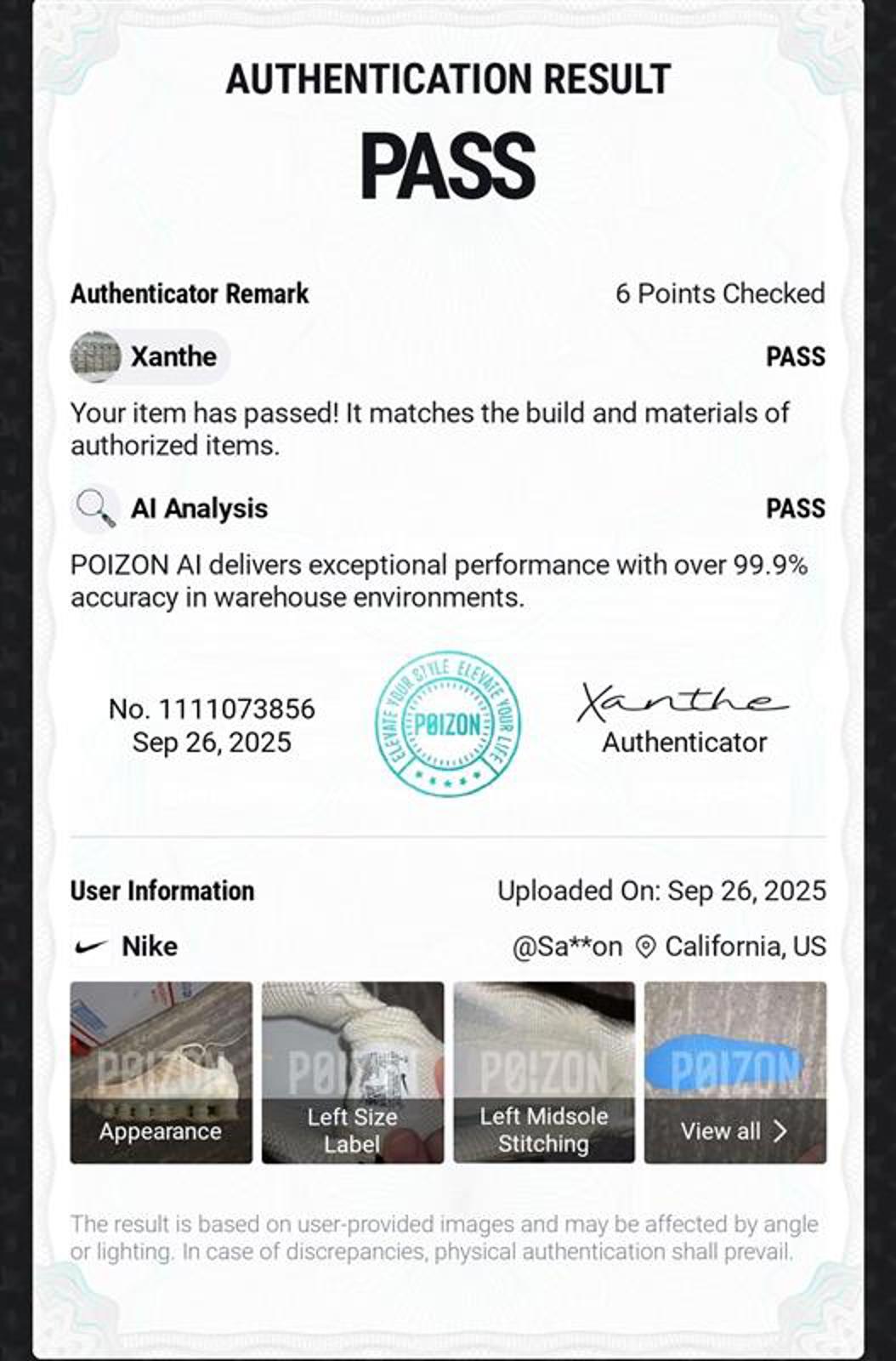 π Nike Shox β Pearl White Edition Size 8W (Authenticated via Poizon)