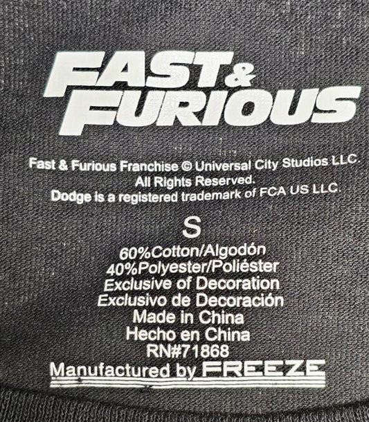 Women's Fast Furious Official Tee – Size Small New