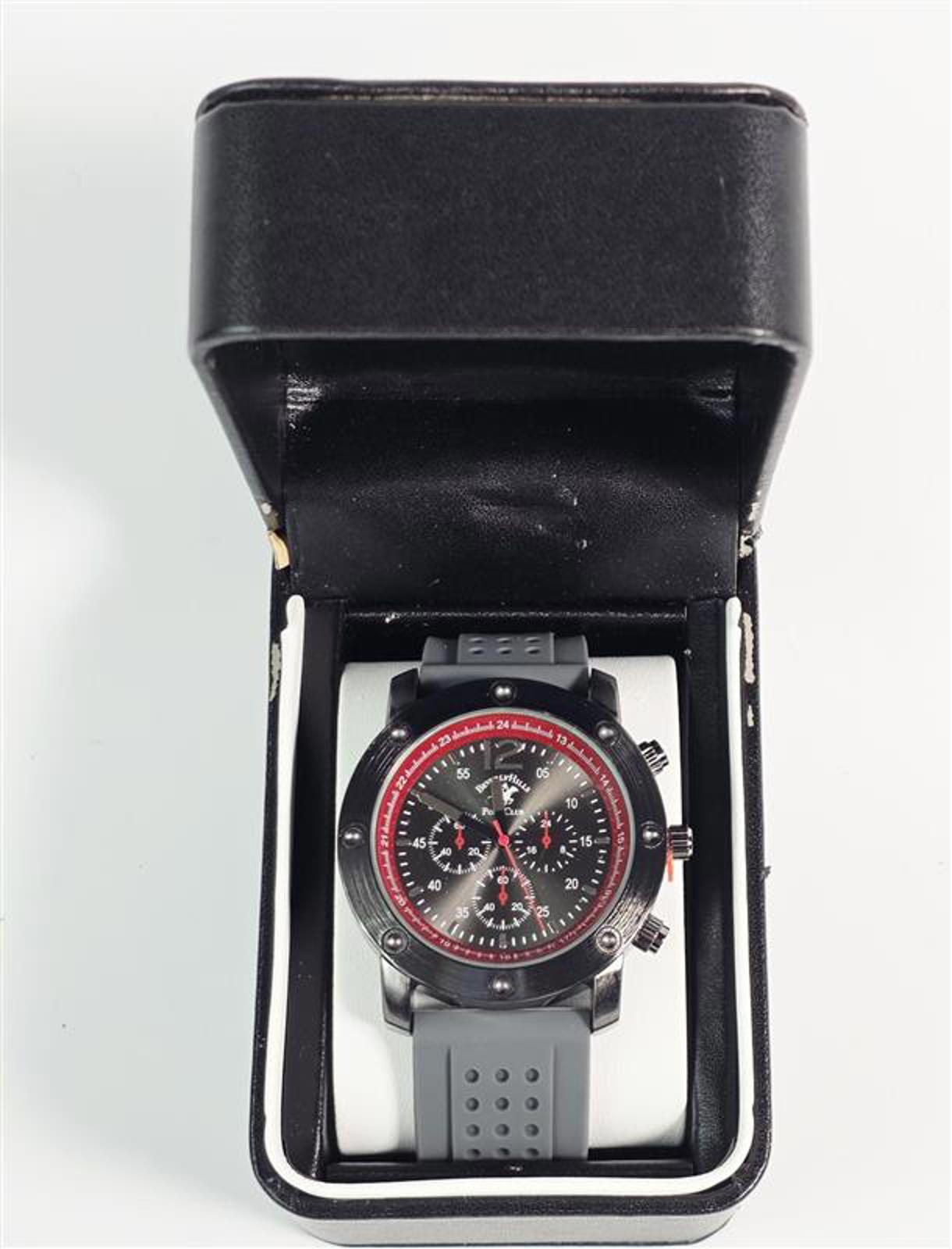 ⏱️ Beverly Hills Polo Club Chronograph Sport Watch – Black/Red