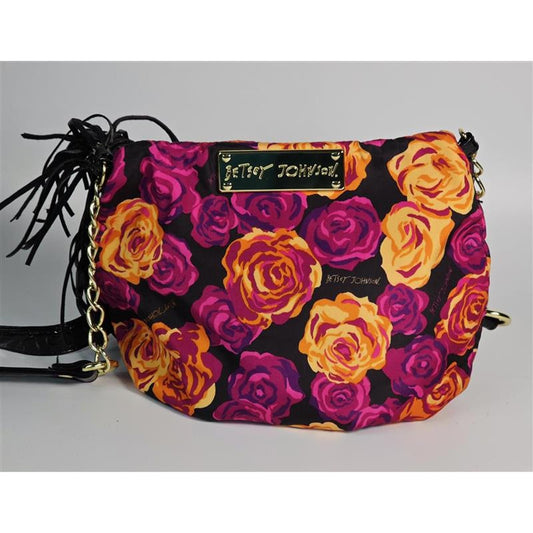 🌹 Betsey Johnson Rose Print Crossbody Bag – Magenta & Marigold Floral