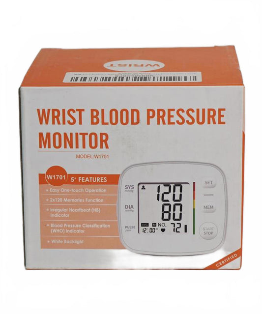 🩺 Wrist Blood Pressure Monitor – Model W1701 (Automatic Digital)