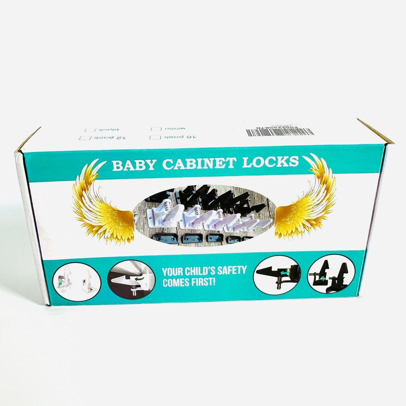 👶Baby Cabinet Locks 10-Pack White No Drill New