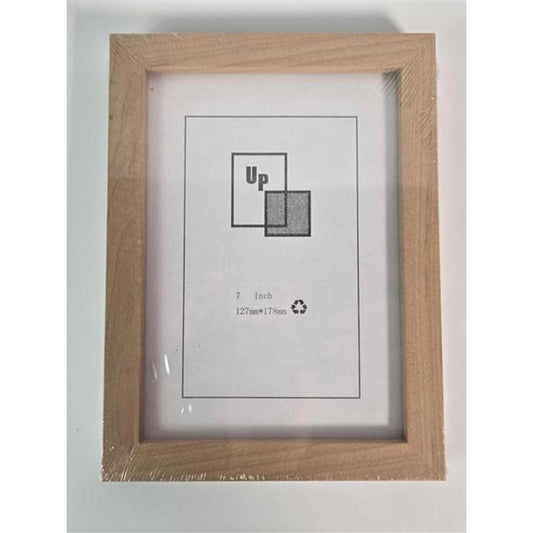 🖼️ 7-Inch Wooden Photo Frame Set – Natural Finish (10-Pack)