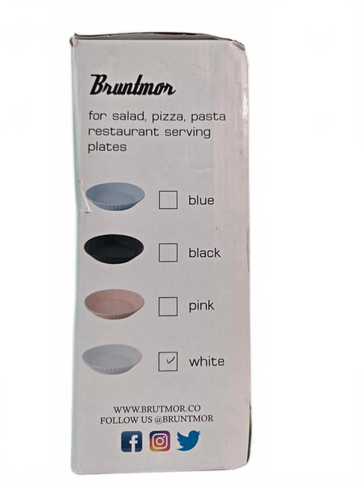 🍽️ Bruntmor Elegant Matte 8” Ceramic Salad Plate Set – White (Set of 4)