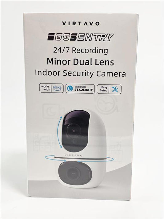 Virtavo EggSentry Dual-Lens Indoor Security Camera 1080P