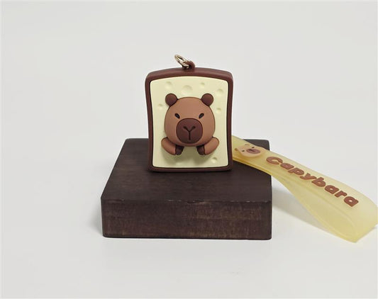 🐻 Capybara Bread Keychain Charm