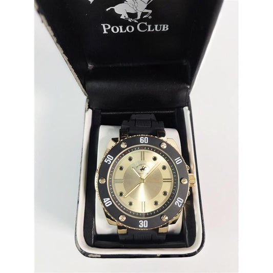 ⌚ Beverly Hills Polo Club Retro Gold & Black Watch – Damaged Box (New)