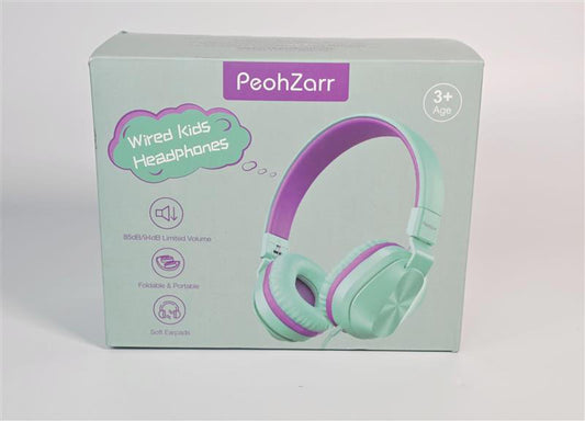 🎧 PeohZarr Wired Kids Headphones – Mint & Lavender Edition (Volume Limited)