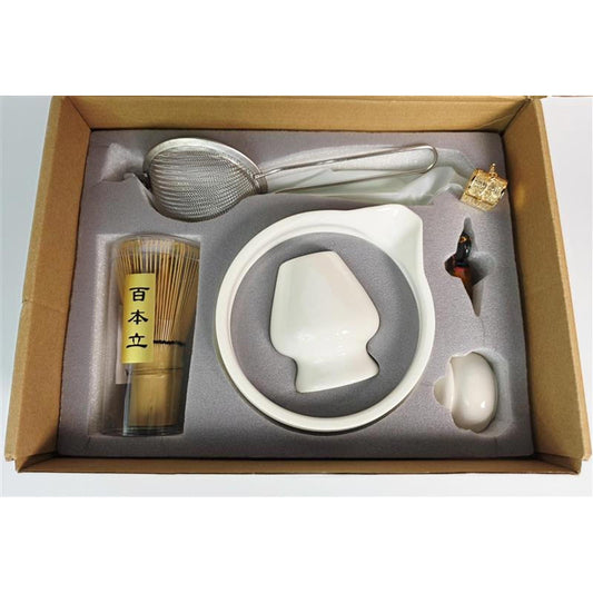 🍵 Traditional Japanese Matcha Tea Set – 6-Piece Ceramic & Bamboo Kit
