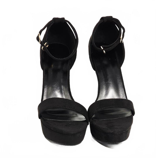 👠 Black Platform High Heel Sandals – Ankle Strap Size 9.5 (New in Box)