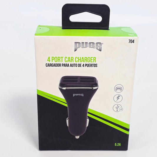 PUGS 4-Port Car Charger (5.2A Output)