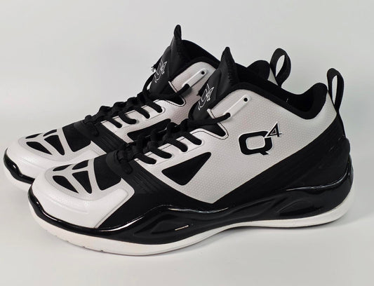 🏀 Q4 Sports Q4MB-006 “Bright White / Jet Black” Basketball Shoes – Size 10.5