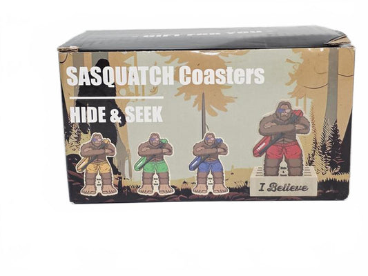 🦶 Sasquatch Coasters “Hide & Seek” Set – I Believe Edition