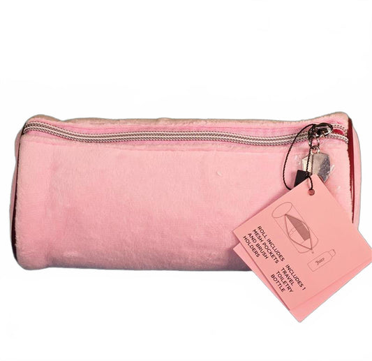💖 Juicy Couture Pink Plush Barrel Cosmetic Bag