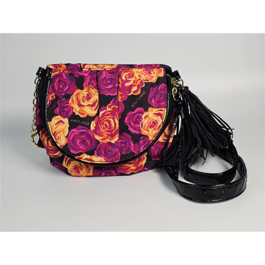🌹 Betsey Johnson Rose Print Crossbody Bag – Magenta & Marigold Floral
