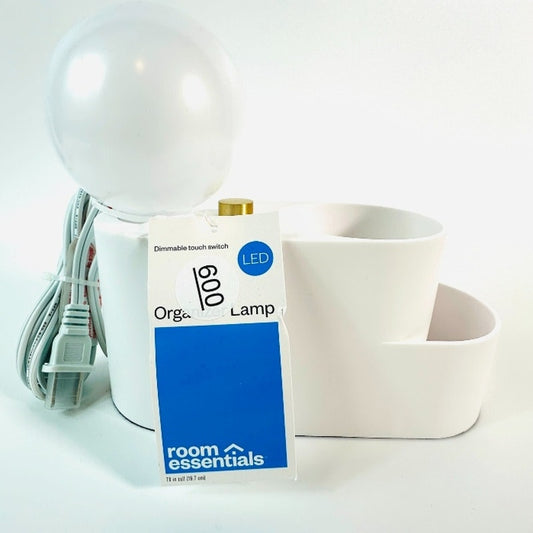 Room Essentials Dimmable LED Organizer Lamp White Touch Switch Desk Light New
