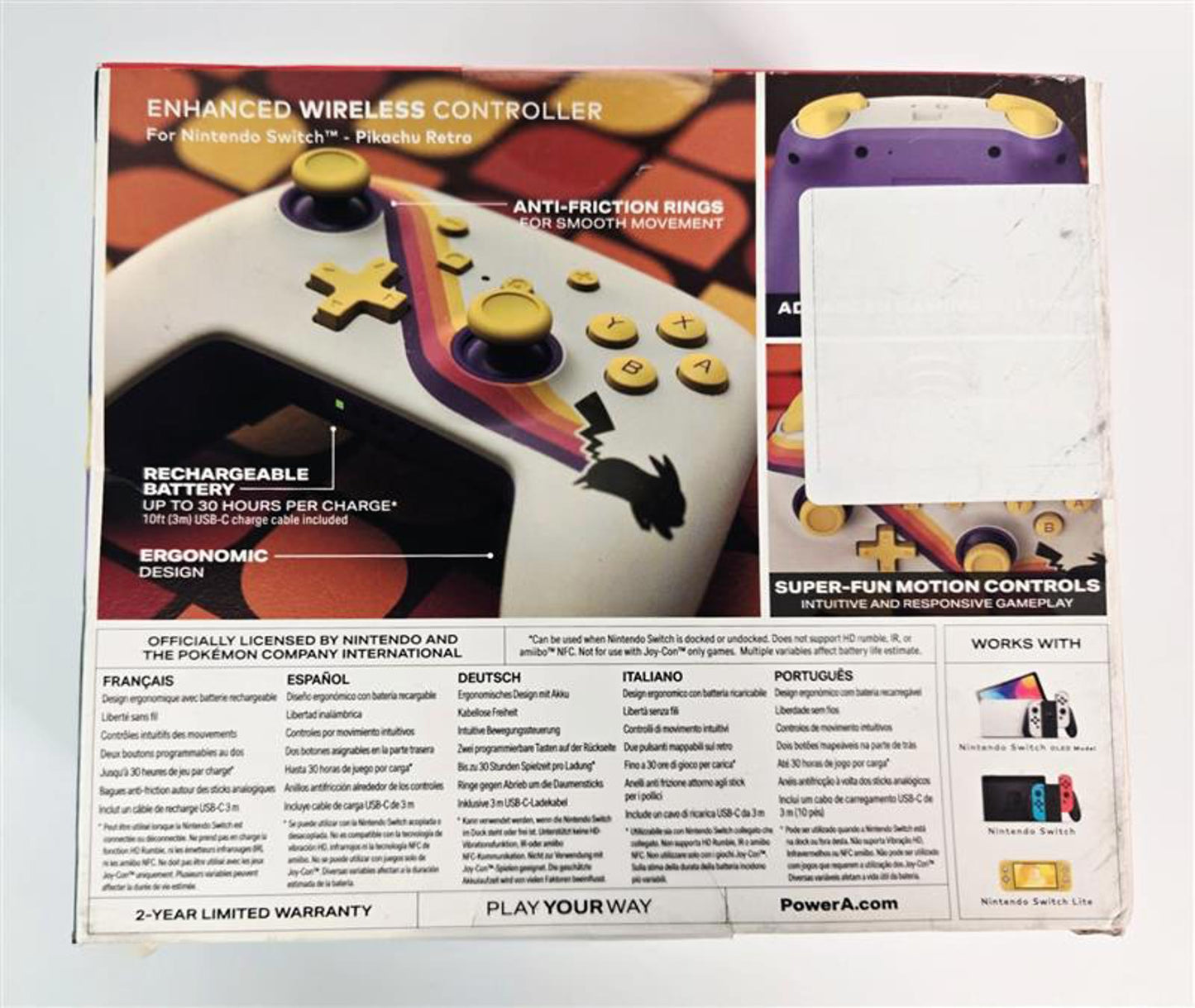 ⚡ PowerA Enhanced Wireless Controller – Pikachu Retro Edition (Switch)