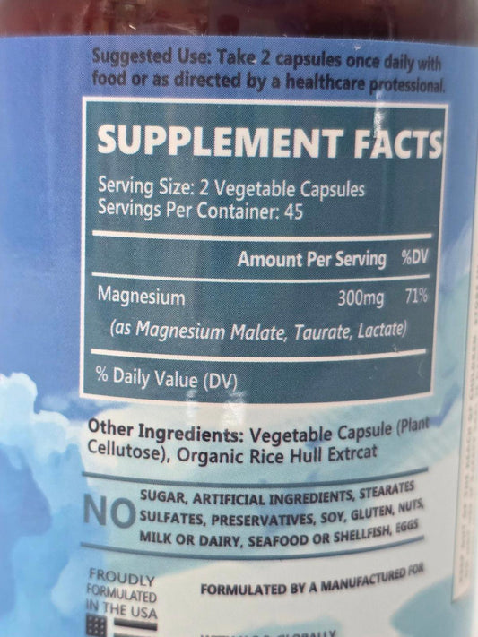Triple Complex Magnesium – Glycinate, Citrate, Malate (90 ct)