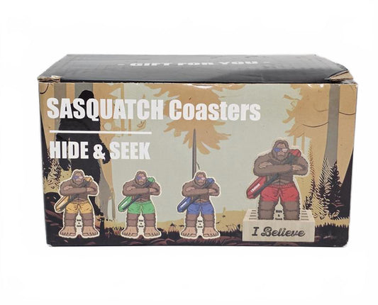 🦶 Sasquatch Coasters “Hide & Seek” Set – I Believe Edition