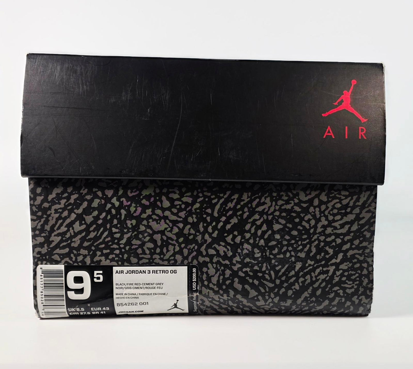 🔴 Air Jordan 3 Retro “Black Cement” 2018 Men’s 9.5 w/ Box (Pre-owned)