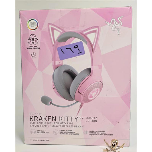 Razer Kraken Kitty V2 Quartz USB Gaming Headset New with Damaged Box