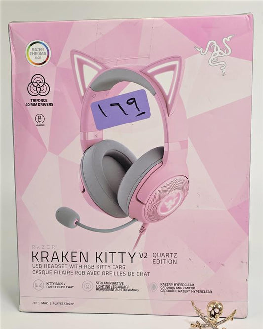 Razer Kraken Kitty V2 Quartz USB Gaming Headset New with Damaged Box